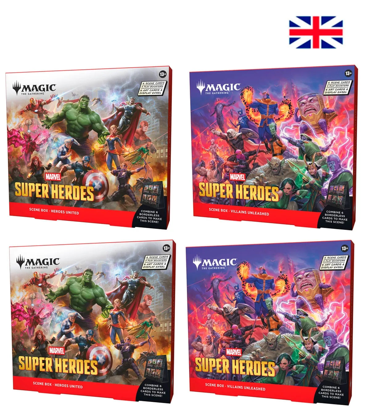Scene Box Display (4 cajas) Marvel Super Heroes Inglés